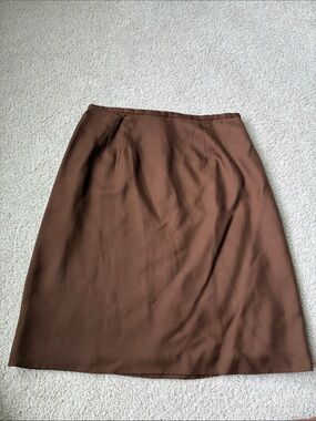 Pure Silk Amanda Smith Classic Brown A-Line Skirt size 10